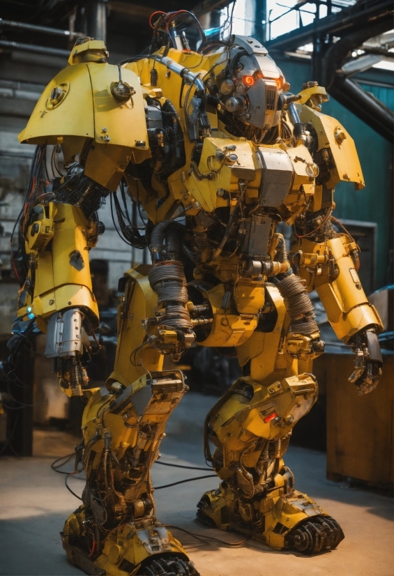 Yellow, Art, Mecha, Sculpture, Machine, Technology