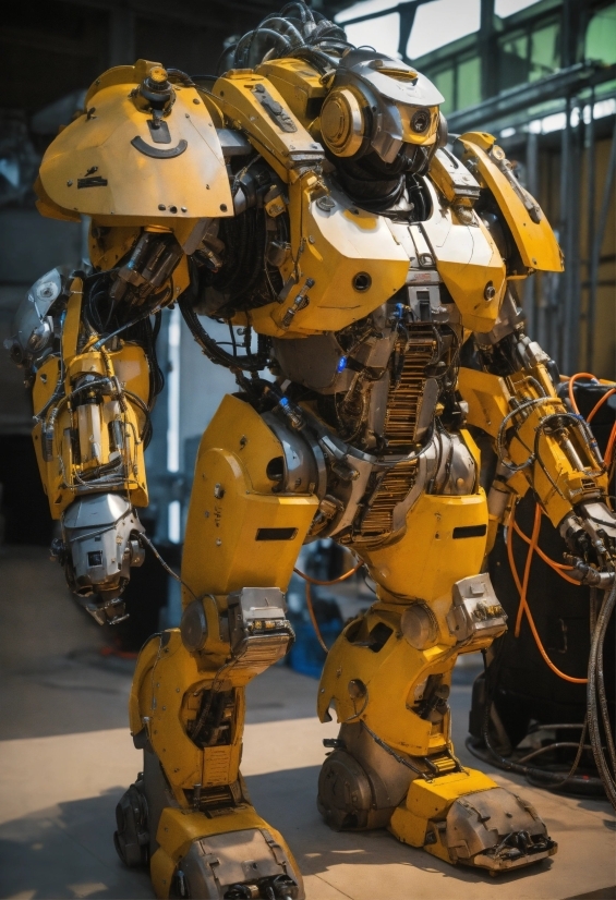 Yellow, Art, Mecha, Fictional Character, Machine, Engineering