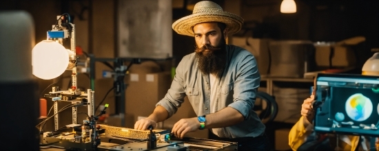 Hat, Entertainment, Music, Beard, Deejay, Audio Equipment