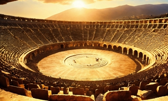 Sky, Light, Cloud, Amphitheatre, Landscape, Arena