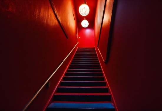 Stairs, Amber, Building, Tints And Shades, Wood, Parallel