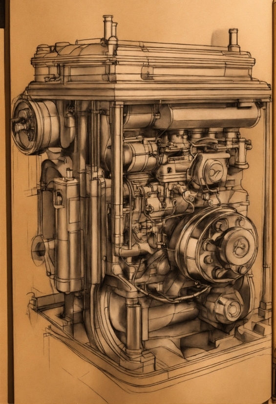 Motor Vehicle, Font, Gas, Art, Machine, Cylinder