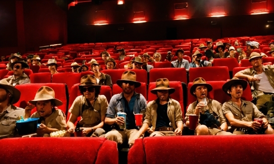 Hat, Red, Sun Hat, Suit, Crowd, Chair