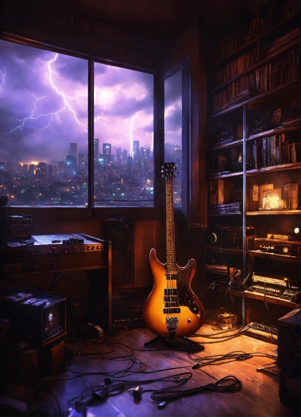 Musical Instrument, Lightning, Guitar, Light, Musician, String Instrument