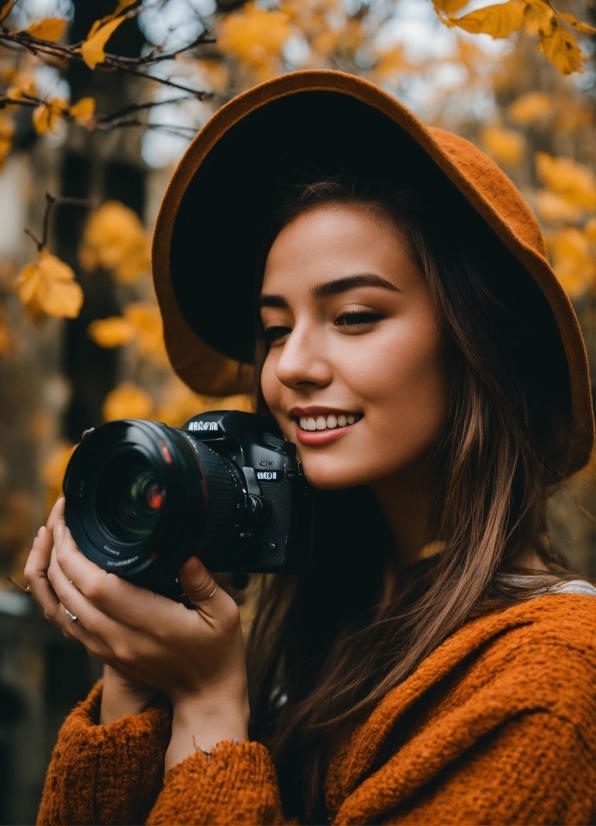 Hairstyle, Smile, Photograph, Plant, Photographer, Organ