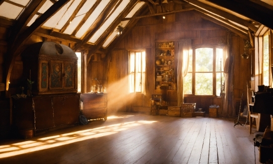 Wood, Window, Architecture, Interior Design, Building, Beam