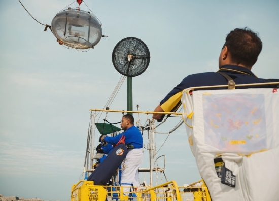 Sky, Yellow, Workwear, Cloud, Helmet, Aircraft