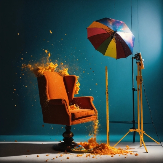 Atmosphere, Sky, Umbrella, Chair, Table, Orange