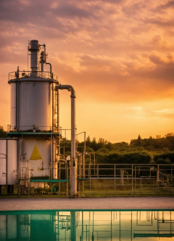 Cloud, Water, Sky, Silo, Electricity, Storage Tank