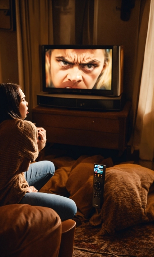 Mouth, Comfort, Flash Photography, Wood, Television, Television Set