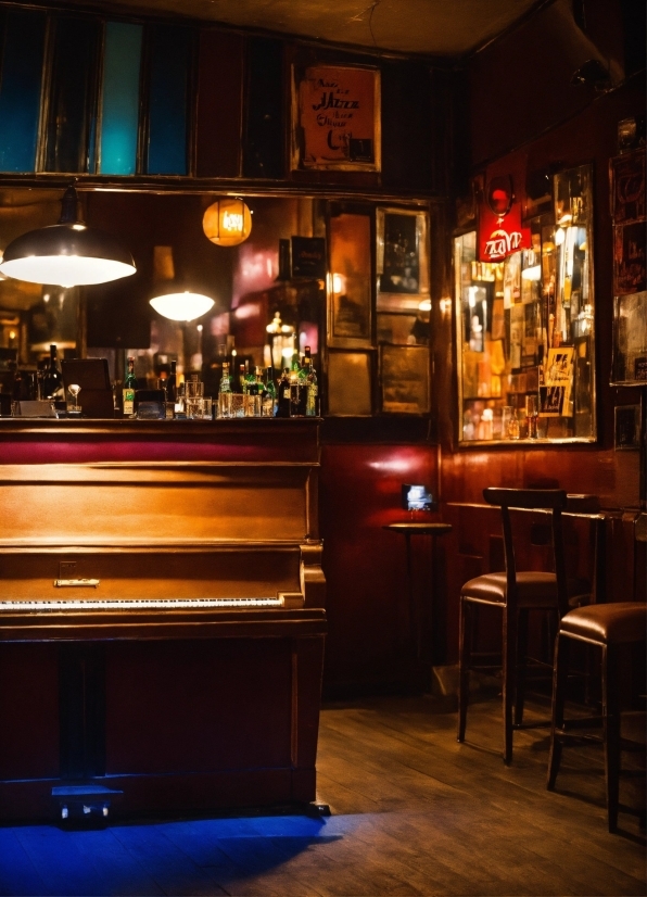 Drinking Establishment, Musical Instrument, Lighting, Piano, Keyboard, Building