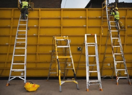 Ladder, Wood, Lighting, Yellow, Line, Wall