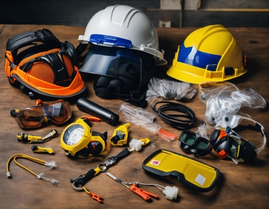 Helmet, Hard Hat, Motor Vehicle, Workwear, Yellow, Headgear