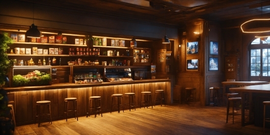 Drinking Establishment, Furniture, Property, Shelf, Barware, Wood