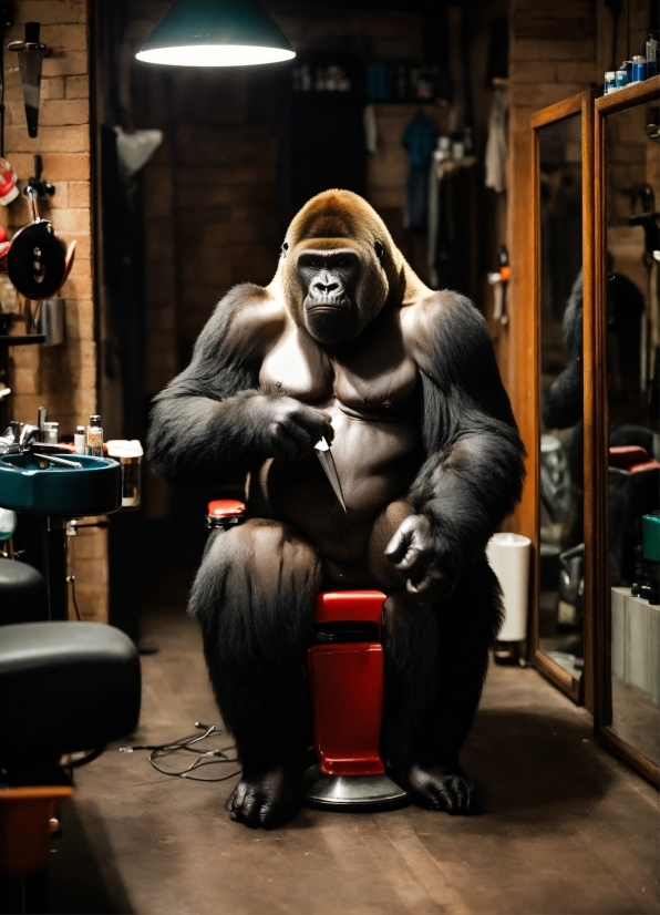 Art, Primate, Fictional Character, Costume, Sitting, Fur