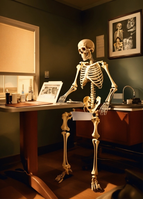 Interior Design, Table, Bone, Art, Picture Frame, Skeleton