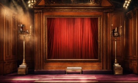 Theater Curtain, Building, Amber, Wood, Architecture, Interior Design