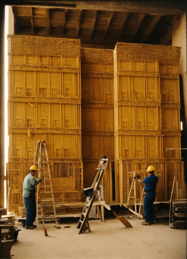 Building, Wood, Ladder, Door, Facade, Stage