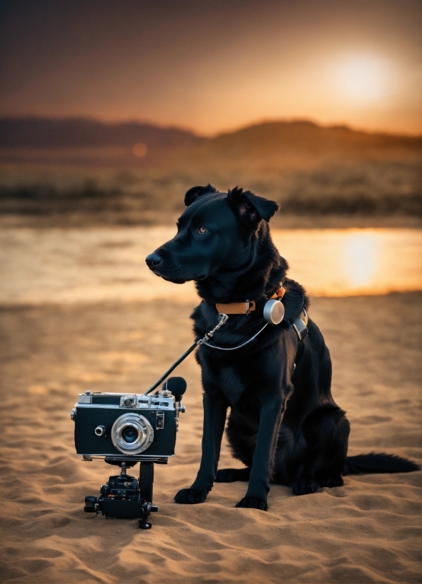 Dog, Sky, Water, Light, Flash Photography, Carnivore