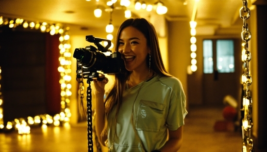 Smile, Yellow, Camera Lens, Camera, Flash Photography, Happy