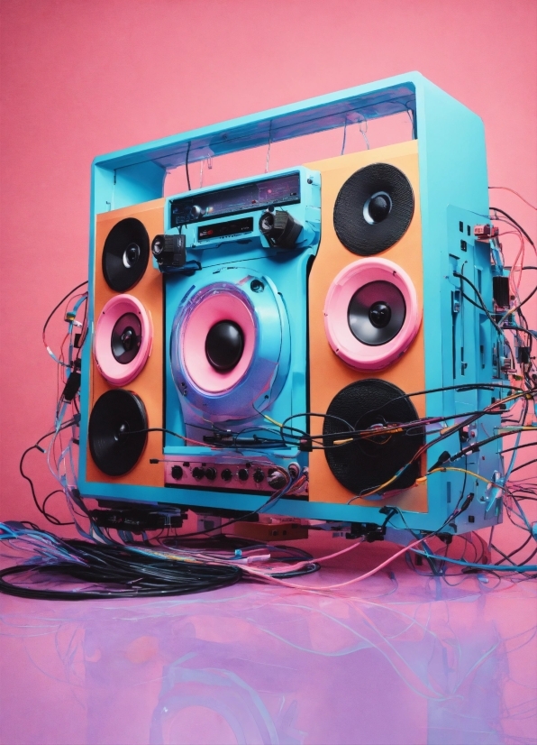 Audio Equipment, Art, Loudspeaker, Electronic Instrument, Magenta, Circle