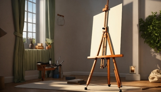 Easel, Window, Wood, Tripod, Plant, Fixture