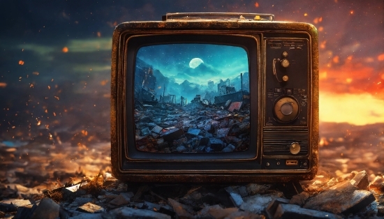 Natural Environment, Television Set, Analog Television, Wood, Gadget, Sky