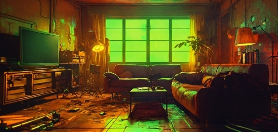 Couch, Furniture, Green, Building, Studio Couch, Interior Design