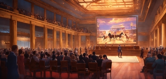 Horse, Chair, Hall, Event, Art, Entertainment