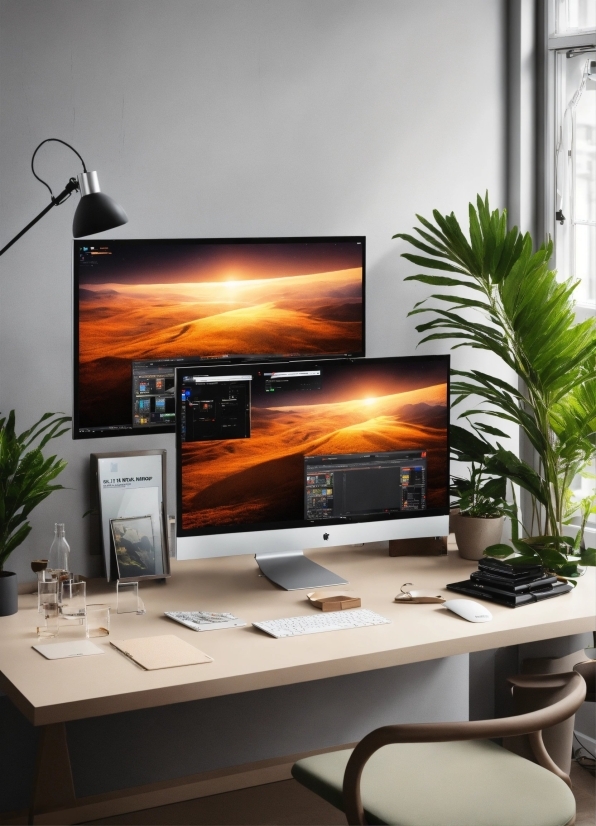 Computer, Plant, Table, Personal Computer, Furniture, Computer Desk