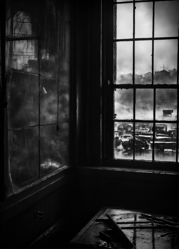 Window, Building, Light, Fixture, Black, Wood