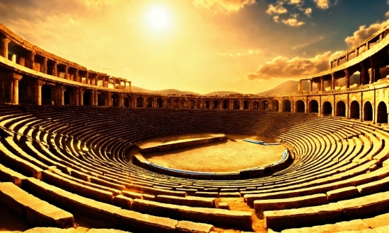 Cloud, Sky, Building, Lighting, Amphitheatre, Sunlight