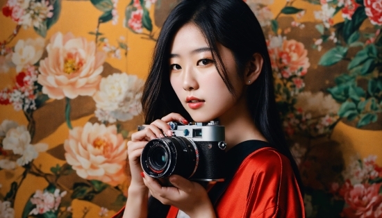 Lip, Hand, Flower, Plant, Photographer, Human