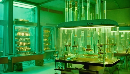 Light, Green, Lighting, Table, Building, Science