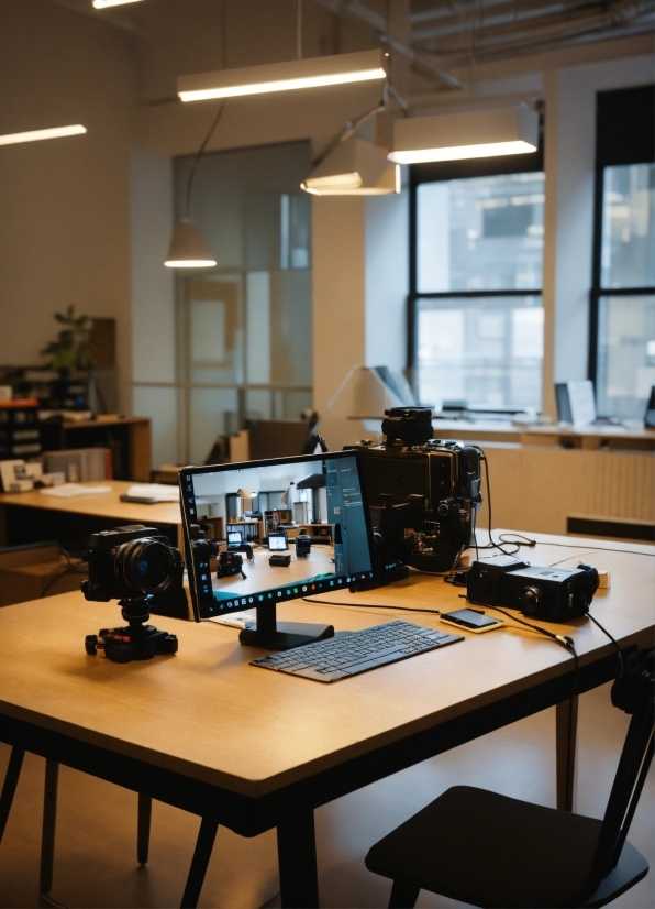 Table, Furniture, Window, Lighting, Interior Design, Desk