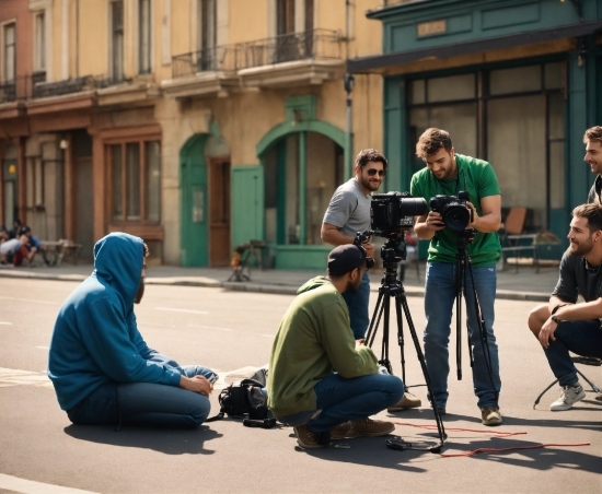 Trousers, Tripod, Window, Videographer, Television Crew, Documentary