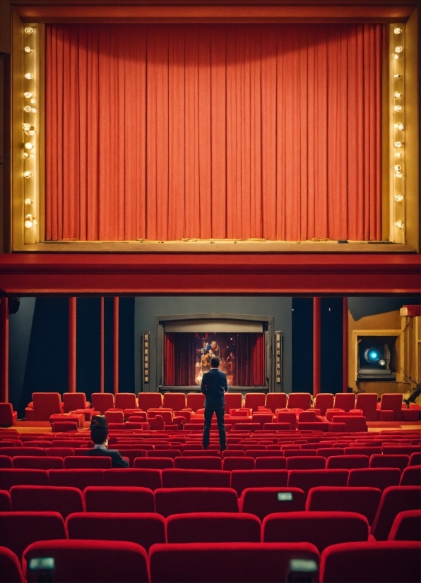 Theater Curtain, Light, Chair, Textile, Interior Design, Entertainment