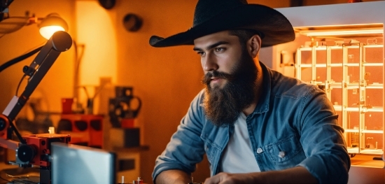 Hat, Beard, Fedora, Sun Hat, Facial Hair, Fun