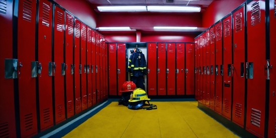 Flooring, Yellow, Floor, Building, Locker, Machine