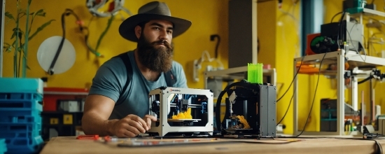 Hat, Beard, Sun Hat, Yellow, Audio Equipment, Entertainment