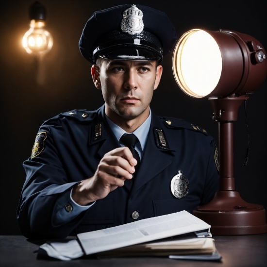 Peaked Cap, Flash Photography, Military Person, Sleeve, Gesture, Security