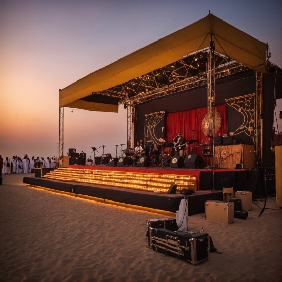 Orange, Musical Instrument, Sky, Shade, Entertainment, Music Venue