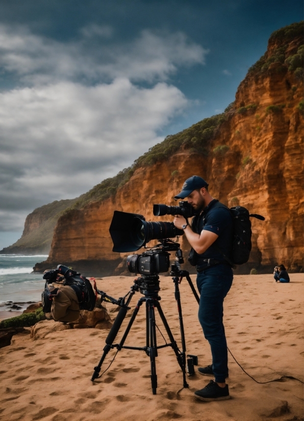 Cloud, Sky, Water, Tripod, Mountain, Videographer