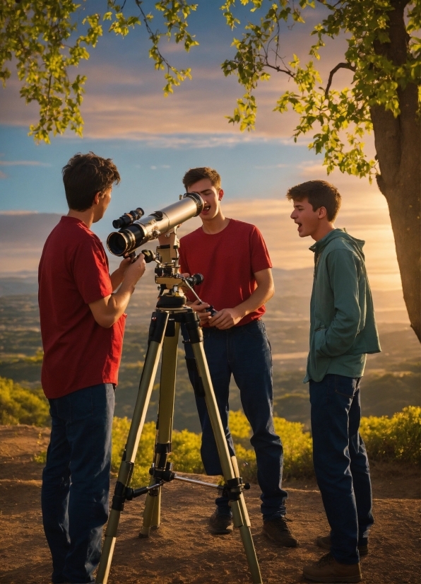 Jeans, Sky, Cloud, Tripod, Videographer, People In Nature