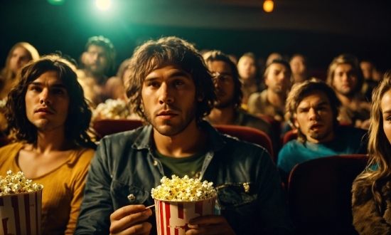 Face, Food, Yellow, Interaction, Popcorn, Entertainment