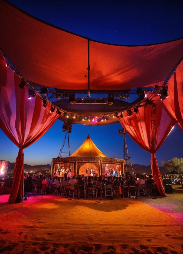 Tent, Light, Nature, Sky, Purple, Orange