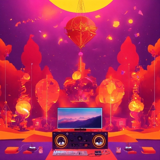 Light, Amber, Decoration, Purple, Orange, Lighting