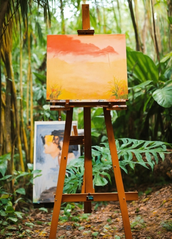 Plant, Easel, Leaf, Nature, Wood, Orange