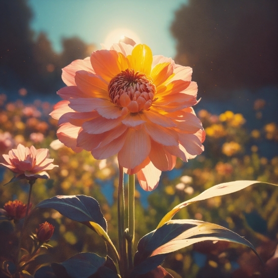 Flower, Plant, Sky, Petal, Orange, Vegetation