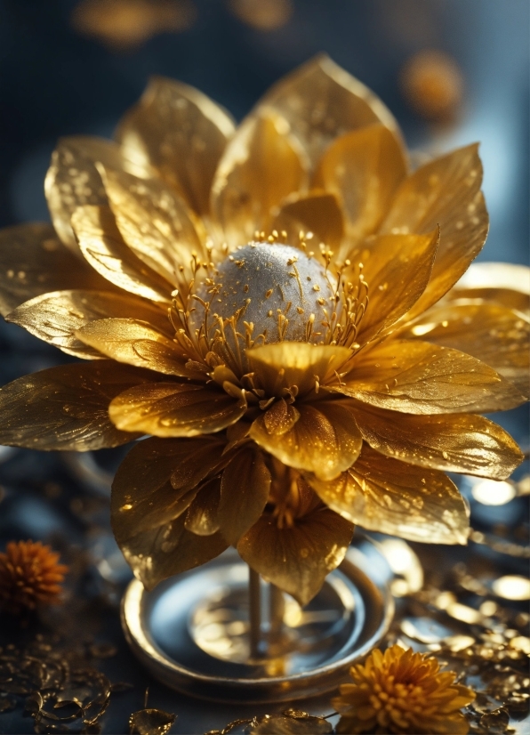 Flower, Plant, Gold, Petal, Artifact, Jewellery